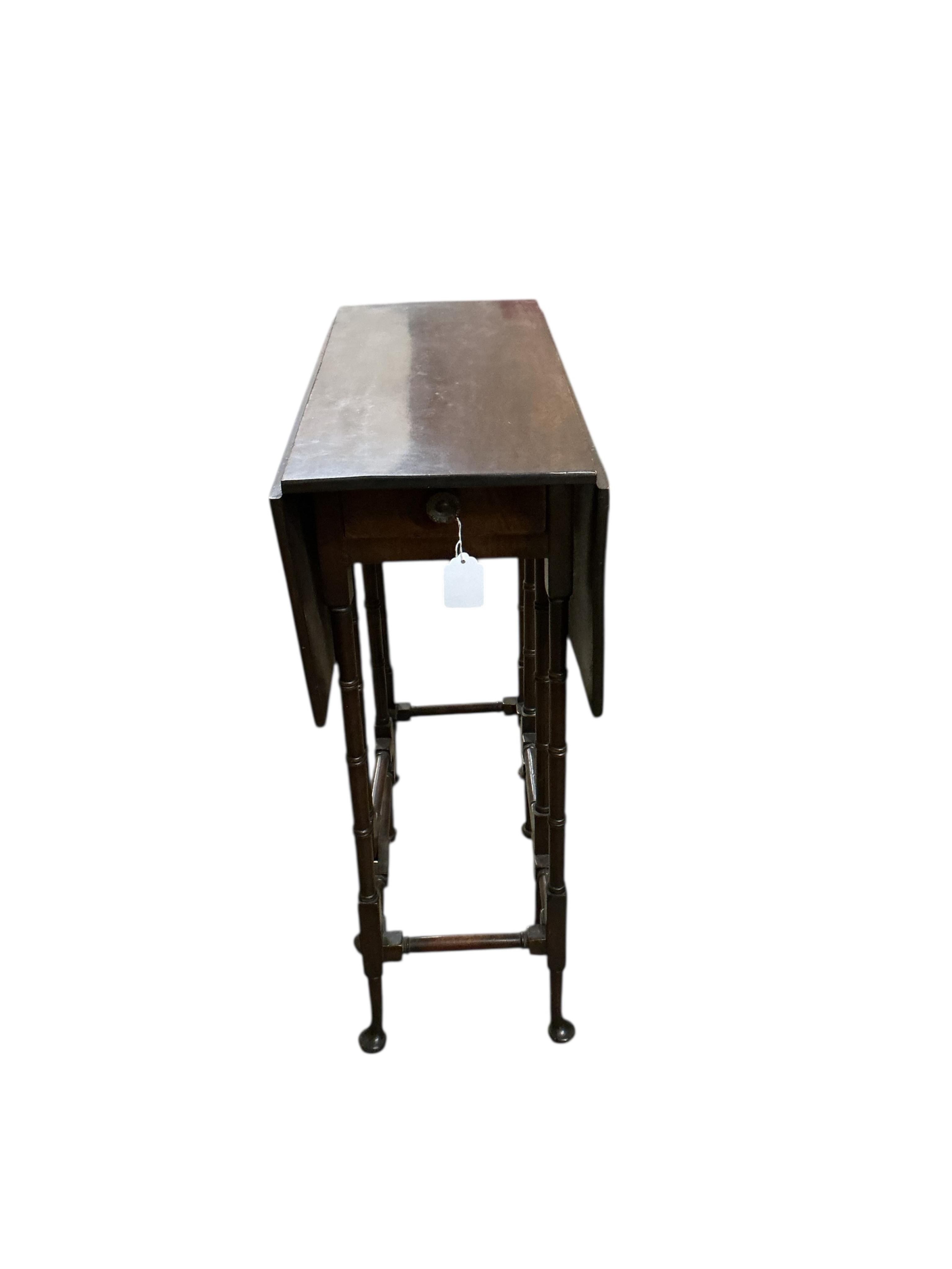 An 18th century style mahogany spider leg table, width 60cm, depth 28cm, height 71cm